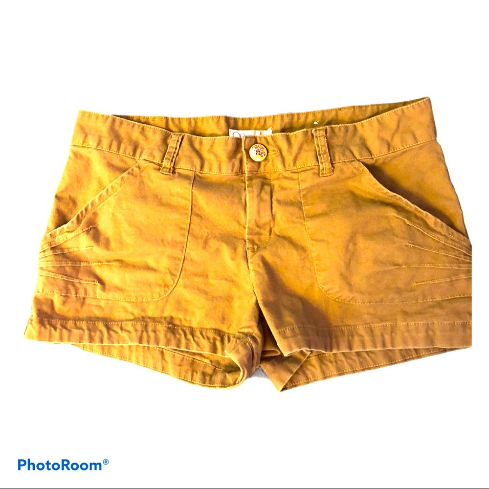 OP Brown Tan Floral Button‎ Surfer Beach Shorts 11